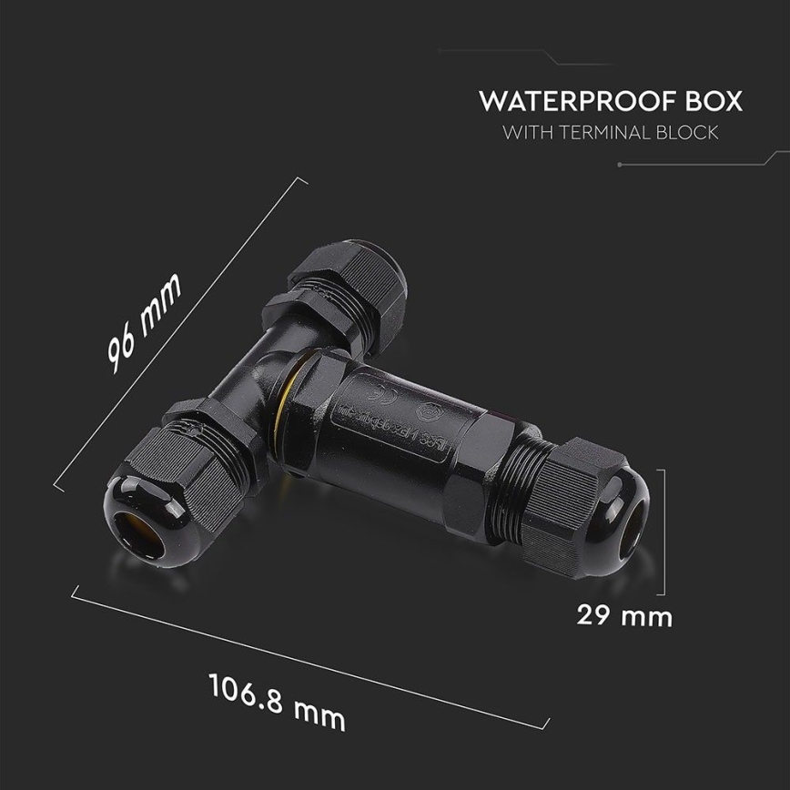 Waterdichte connector IP68 zwart