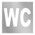 WC-pictogram 12x12 cm roestvrij staal/zilverkleurig