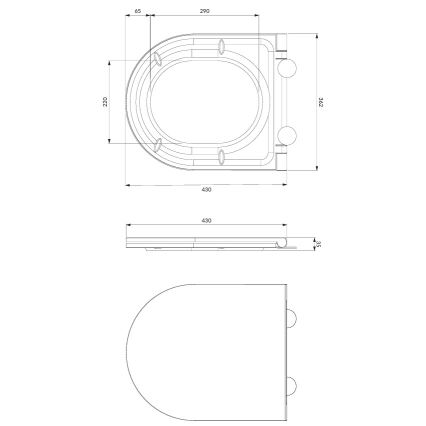 WC suspendu OTTAWA + abattant SoftClose OTTAWA + plaque de commande SIGMA + module encastré + patin isolant