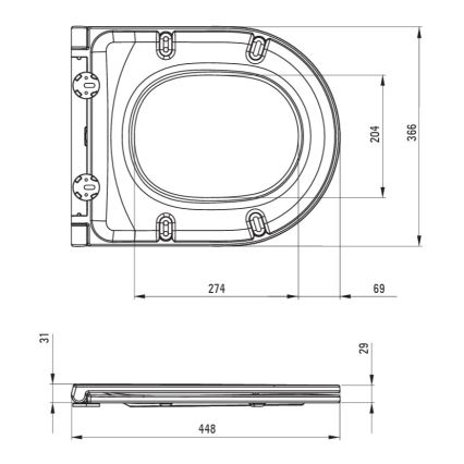 WC suspendu ROUND + abattant SoftClose ROUND + plaque de commande SIGMA + module encastré + rondelle isolante
