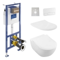 WC suspendu SUBWAY + abattant SoftClose SUBWAY + bouton de chasse VICONNECT + module encastré VICONNECT + joint isolant VICONNECT
