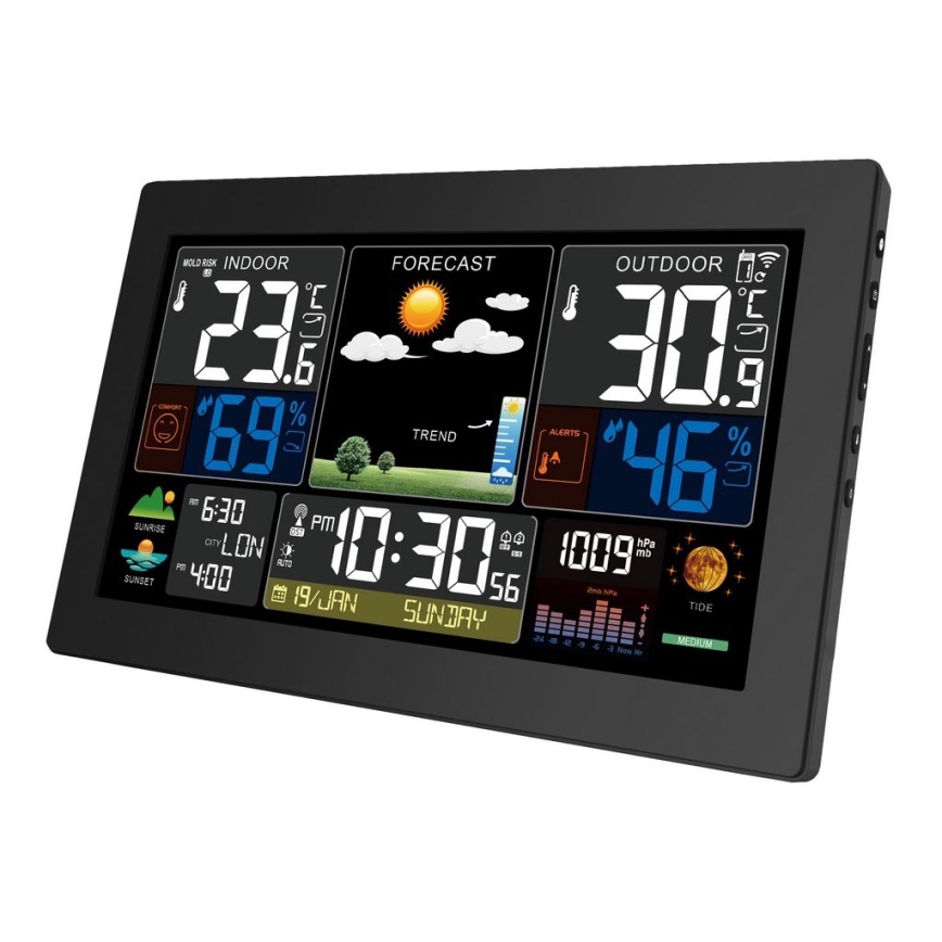 Weerstation met kleuren LCD-scherm 230V/2xAA + 2xAA