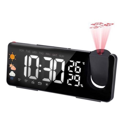 Weerstation met LCD-scherm, wekker en projector 5V/2xAA + 3xAA