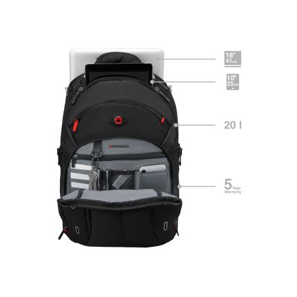 Wenger - Laptoprugzak 20 l 15" met tabletvak 10" Gigabyte zwart
