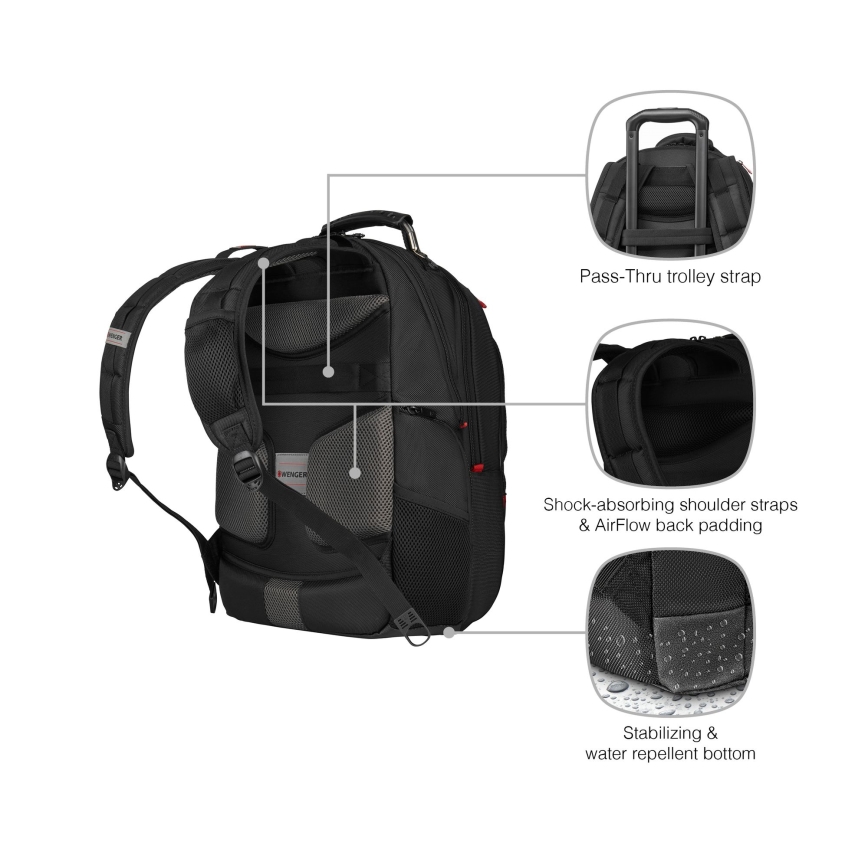 Wenger - Laptoprugzak 25 l 16" met tabletvak 10" Pegasus Deluxe zwart
