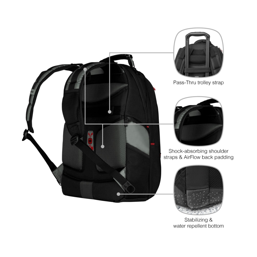 Wenger - Laptoprugzak 25 l 17" met tabletvak 12" Pegasus zwart/grijs