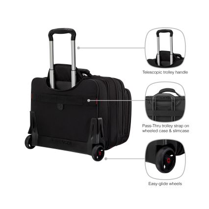 Wenger - Reiskoffer op wieltjes 25 l 17 + laptoptas 15,6 Patriot zwart