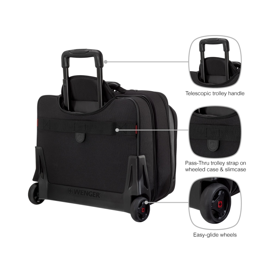 Wenger - Reiskoffer op wielen 23 l 17 + laptoptas 15,4 Potomac zwart