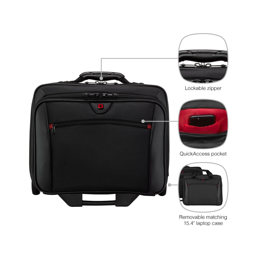 Wenger - Reiskoffer op wielen 23 l 17 + laptoptas 15,4 Potomac zwart