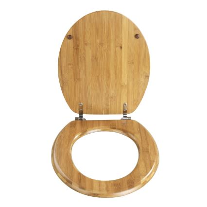 WENKO 144726100 - Toiletbril BAMBOO 34x41 cm bruin/zilver