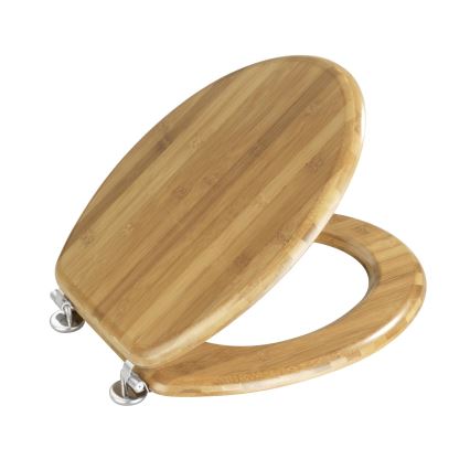 WENKO 144726100 - Toiletbril BAMBOO 34x41 cm bruin/zilver