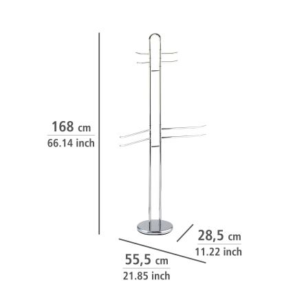 WENKO 15581100 - Handdoekenrek PALERMO 55,5x168 cm glanzend chroom