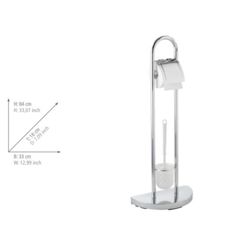 WENKO 16608100 - Brosse WC COSENZA 33x84 cm chrome brillant/satiné