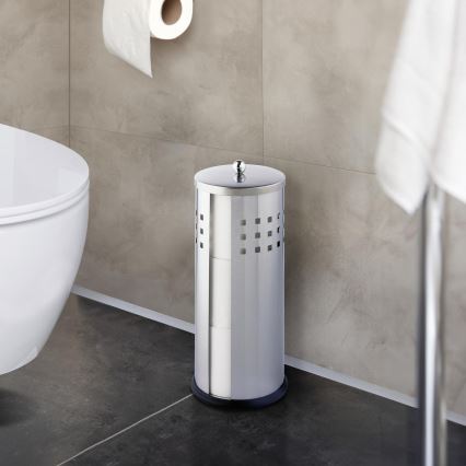 WENKO 16636100 - Toiletrolhouder ANCONA 13x34 cm roestvrij staal/zilver