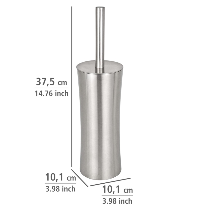 WENKO 16742100 - Brosse WC PIENO 10x37,5 cm inox/satiné