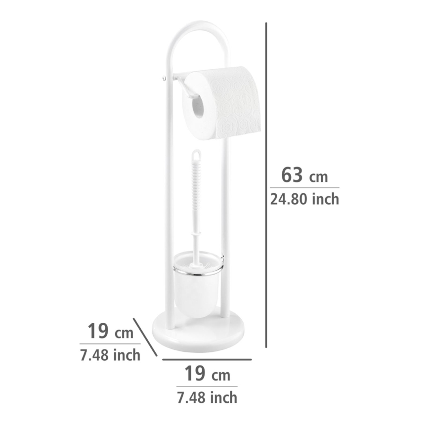 WENKO 17092100 - Toiletborstel SIENA 19x63 cm wit/satijn