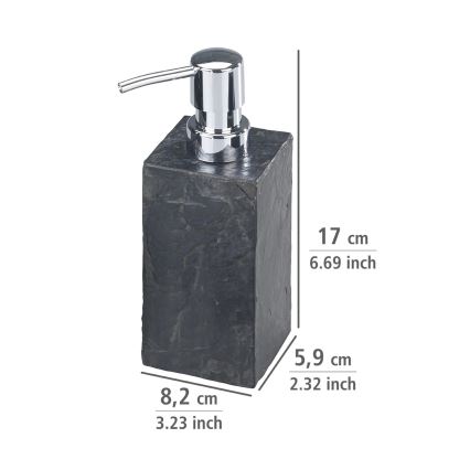 WENKO 17921100 - Distributeur de savon SLATE ROCK 250 ml anthracite