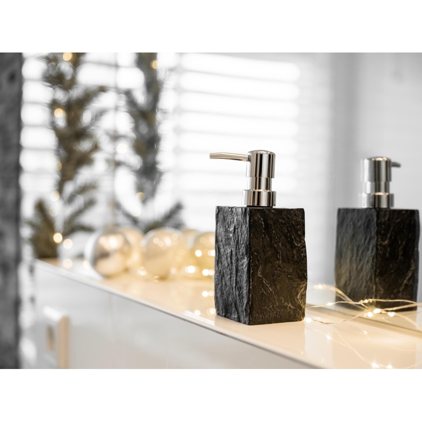 WENKO 17921100 - Distributeur de savon SLATE ROCK 250 ml anthracite