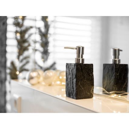 WENKO 17921100 - Zeepdispenser SLATE ROCK 250 ml antraciet