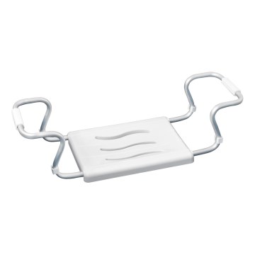 WENKO 17930100-Siège de baignoire SECURA 26x18 cm blanc/argenté