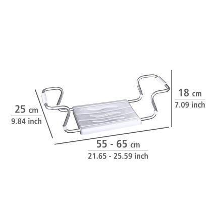 WENKO 17930100-Siège de baignoire SECURA 26x18 cm blanc/argenté