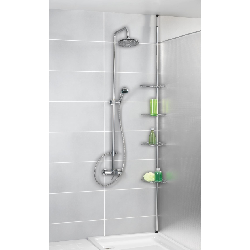 WENKO 18596100 - Élément d'angle PREA 28x200 cm en acier inoxydable, finition chromée brillante