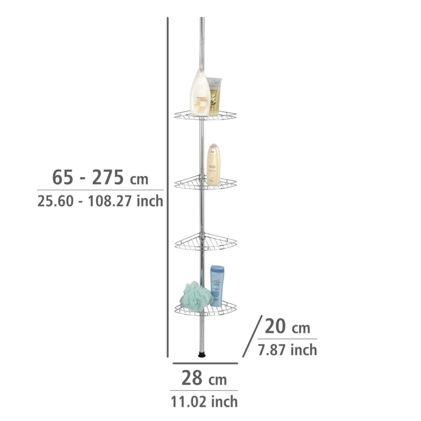 WENKO 18596100 - Hoekelement PREA 28x200 cm RVS/glanzend chroom