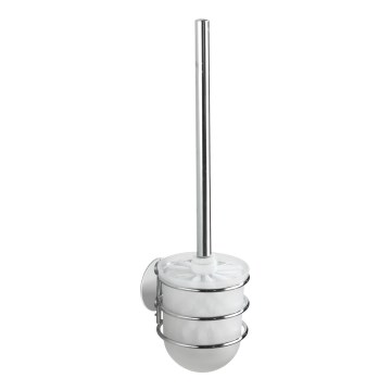 WENKO 18768100-WC-set TURBO-LOC ROND STAAL 10x37,5 cm glanzend chroom/wit