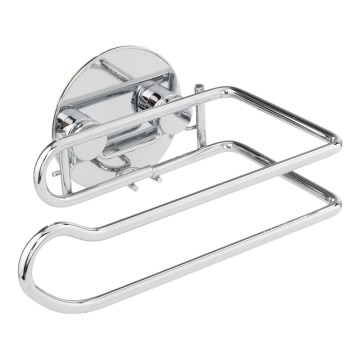 WENKO 18774100-Dérouleur de papier toilette TURBO-LOC ROND ACIER 14x9 cm chromé