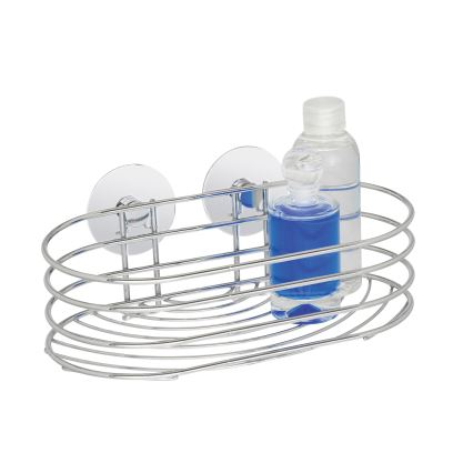 WENKO 18775100-Plank TURBO-LOC ROND STAAL 23,5x13,5 cm glanzend chroom