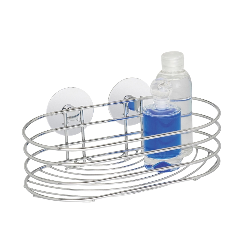 WENKO 18775100-Plank TURBO-LOC ROND STAAL 23,5x13,5 cm glanzend chroom