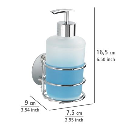 WENKO 18777100 - Distributeur de savon TURBO-LOC ROND ACIER 7,5x16,5 cm chrome brillant/blanc