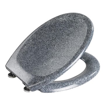 WENKO 18902100-WC Abattant WC OTTANA 44,5x37,5 cm granit/gris/argenté