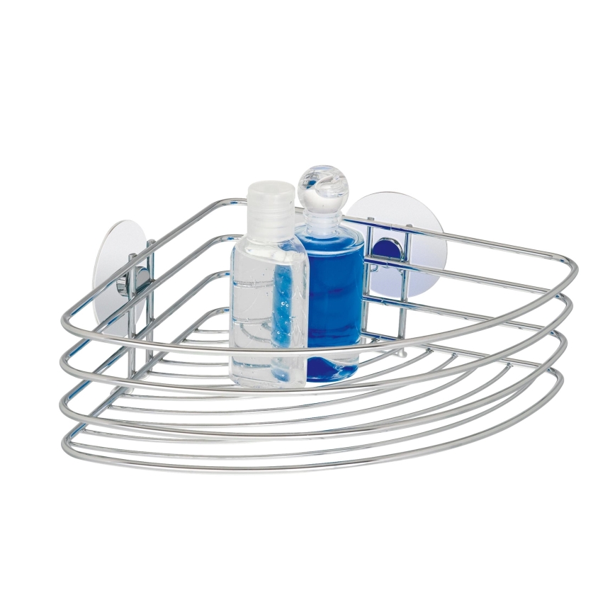 WENKO 18913100 - TURBO-LOC ronde stalen plank 26,5x20 cm glanzend chroom