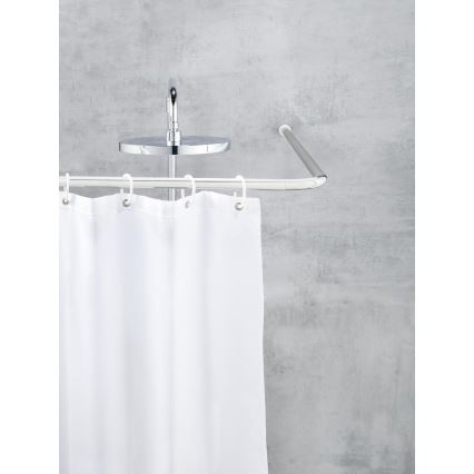 WENKO 19215100 - Support de barre UNIVERSAL 2x2 cm chrome/blanc