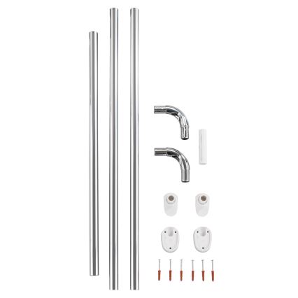 WENKO 19218100 - Barre UNIVERSAL 2,5x2,5 cm chromé/blanc