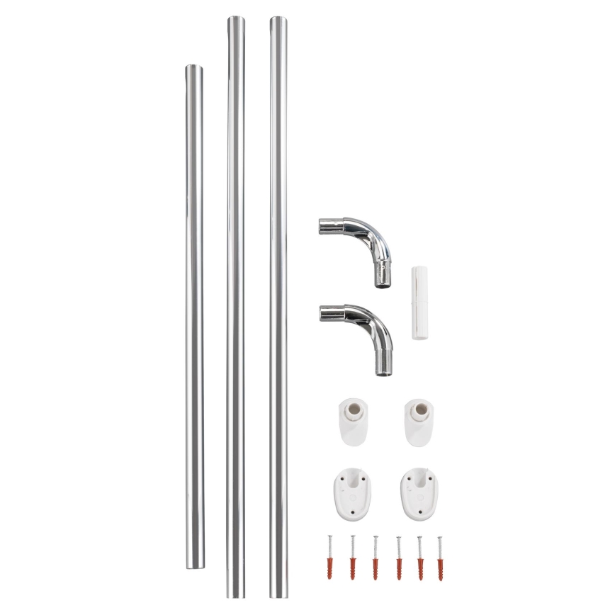 WENKO 19218100 - Barre UNIVERSAL 2,5x2,5 cm chromé/blanc