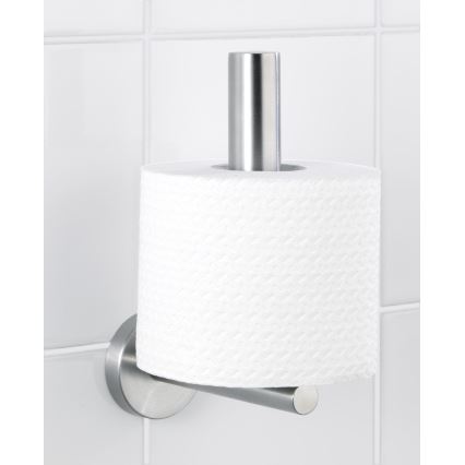 WENKO 19613100 - Porte-rouleau de papier toilette BOSIO MATT 8x18 cm inox/argenté