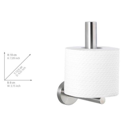 WENKO 19613100 - Porte-rouleau de papier toilette BOSIO MATT 8x18 cm inox/argenté
