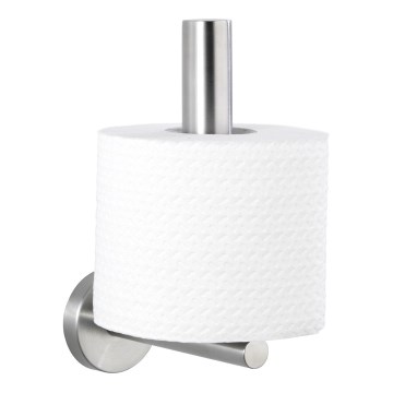 WENKO 19613100 - Toiletrolhouder BOSIO MATT 8 x 18 cm, RVS/mat zilver