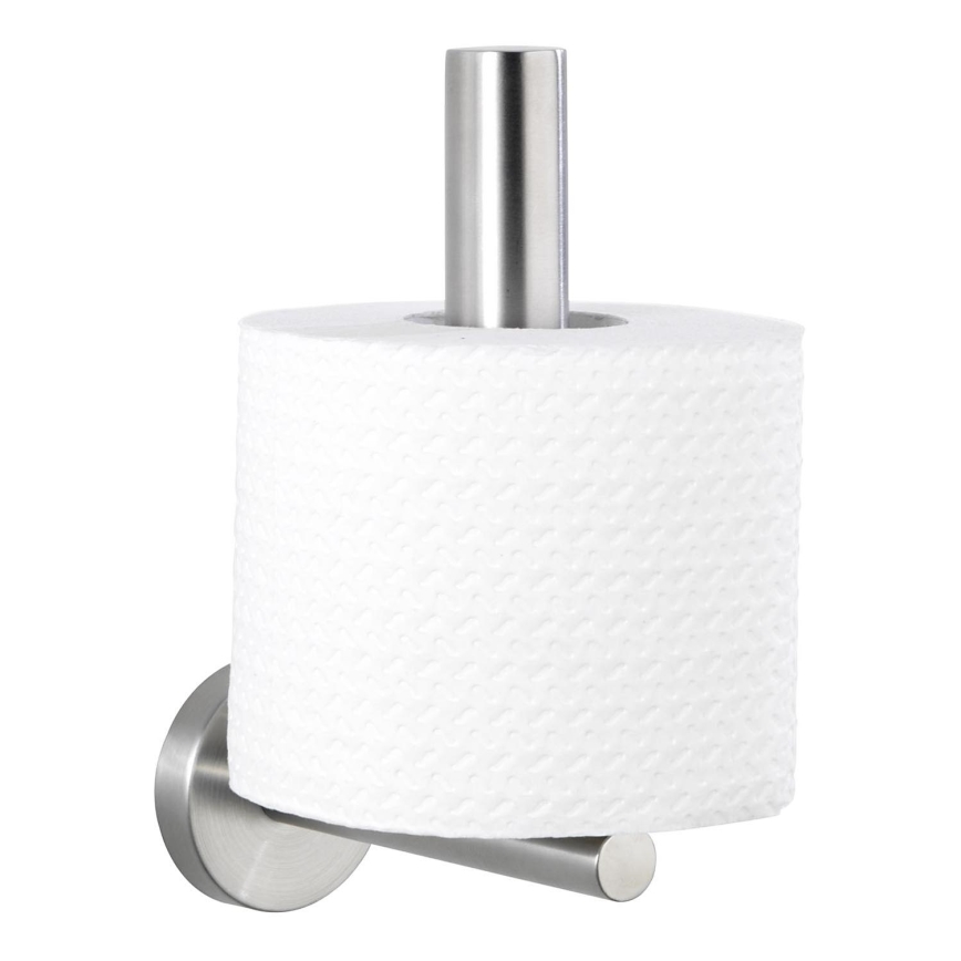 WENKO 19613100 - Toiletrolhouder BOSIO MATT 8 x 18 cm, RVS/mat zilver