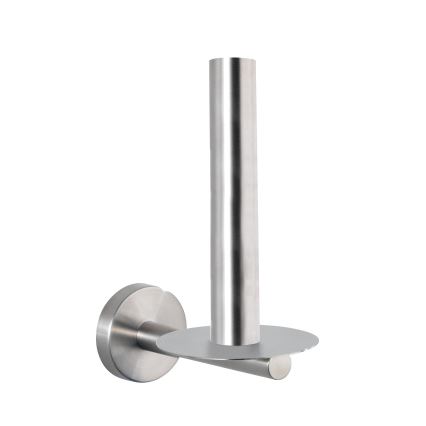 WENKO 19613100 - Toiletrolhouder BOSIO MATT 8 x 18 cm, RVS/mat zilver