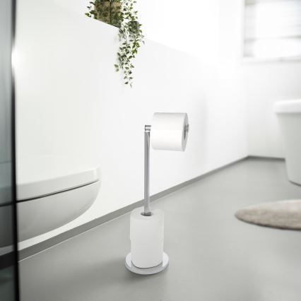 WENKO 19637100 - Porte-rouleau de papier toilette 21x55 cm inox/argenté