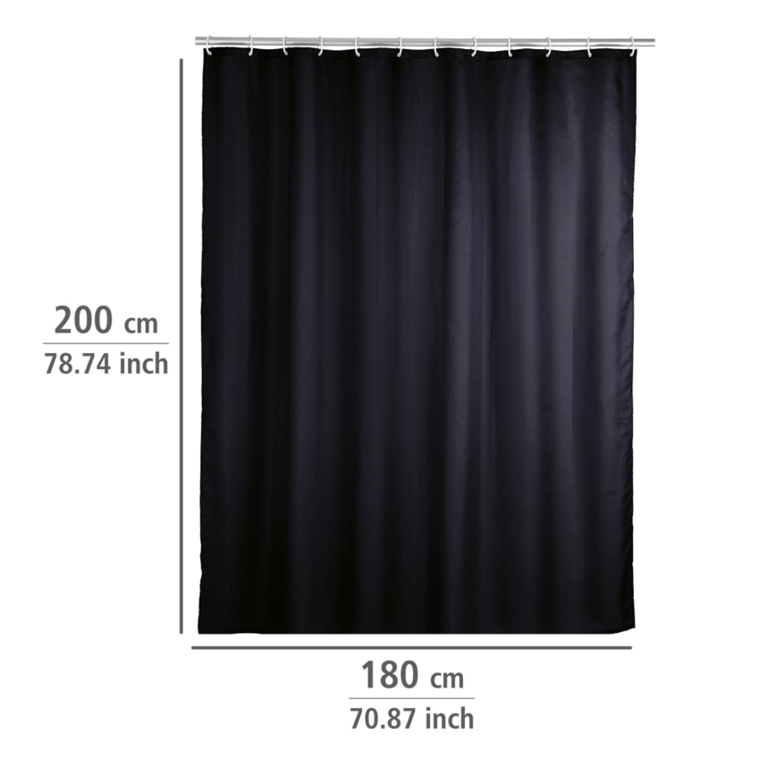 WENKO 20043100 - Rideau de douche 180x200 cm noir