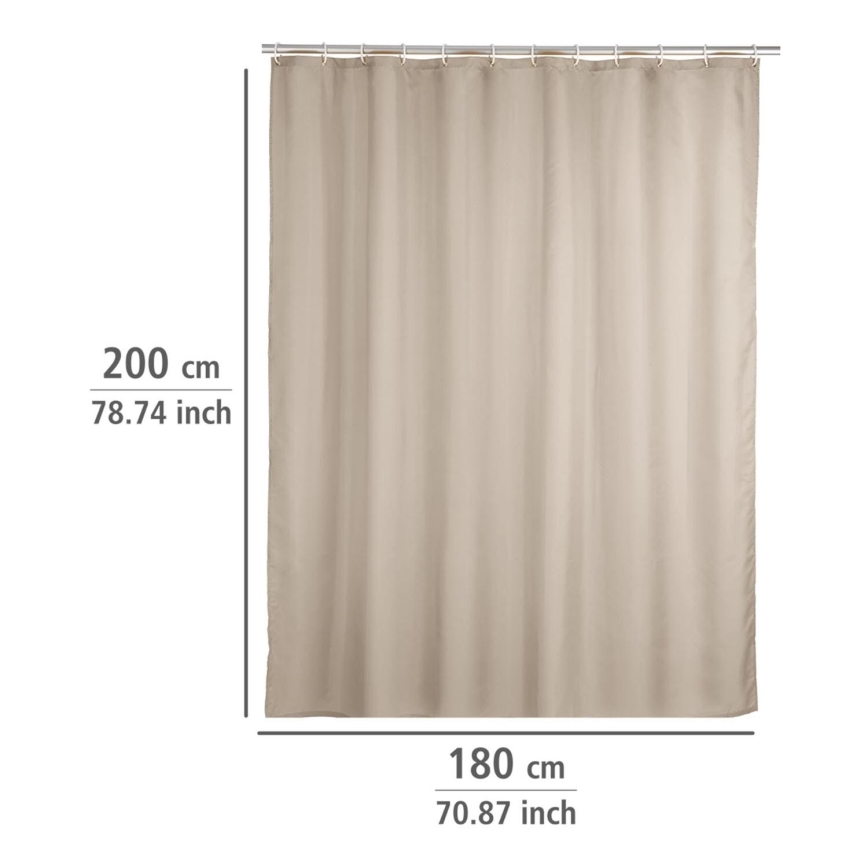 WENKO 20045100 - Douchegordijn 180 x 200 cm beige
