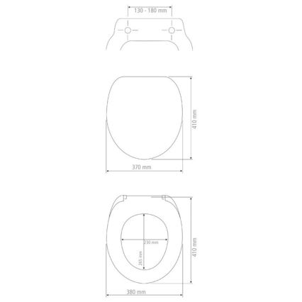 WENKO 20077100-WC abattant WC PRIMA 37x41 cm noir/argenté