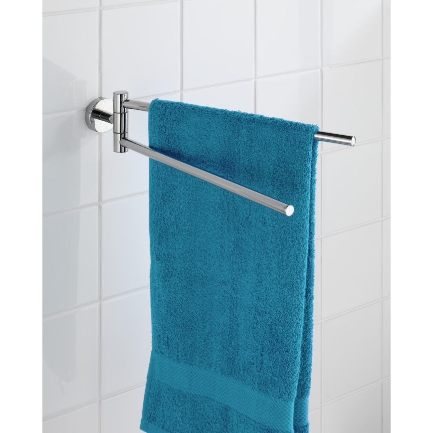 WENKO 20213100 - Handdoekhouder BOSIO SHINE 43x9 cm roestvrij staal/zilver