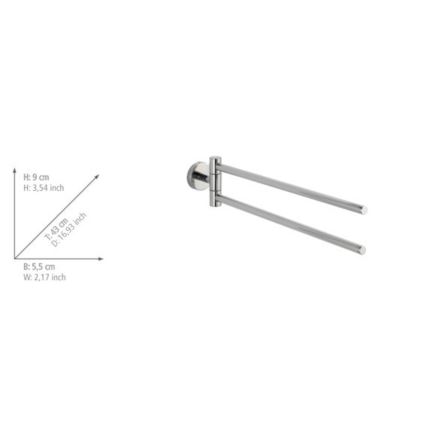WENKO 20213100 - Handdoekhouder BOSIO SHINE 43x9 cm roestvrij staal/zilver