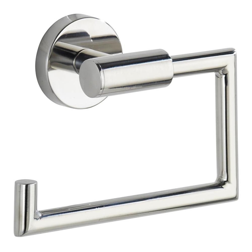 WENKO 20216100 - Porte-rouleau de papier toilette BOSIO SHINE 15x10,5 cm inox/argenté