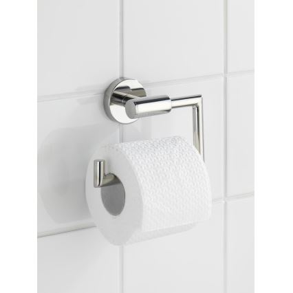 WENKO 20216100 - Porte-rouleau de papier toilette BOSIO SHINE 15x10,5 cm inox/argenté